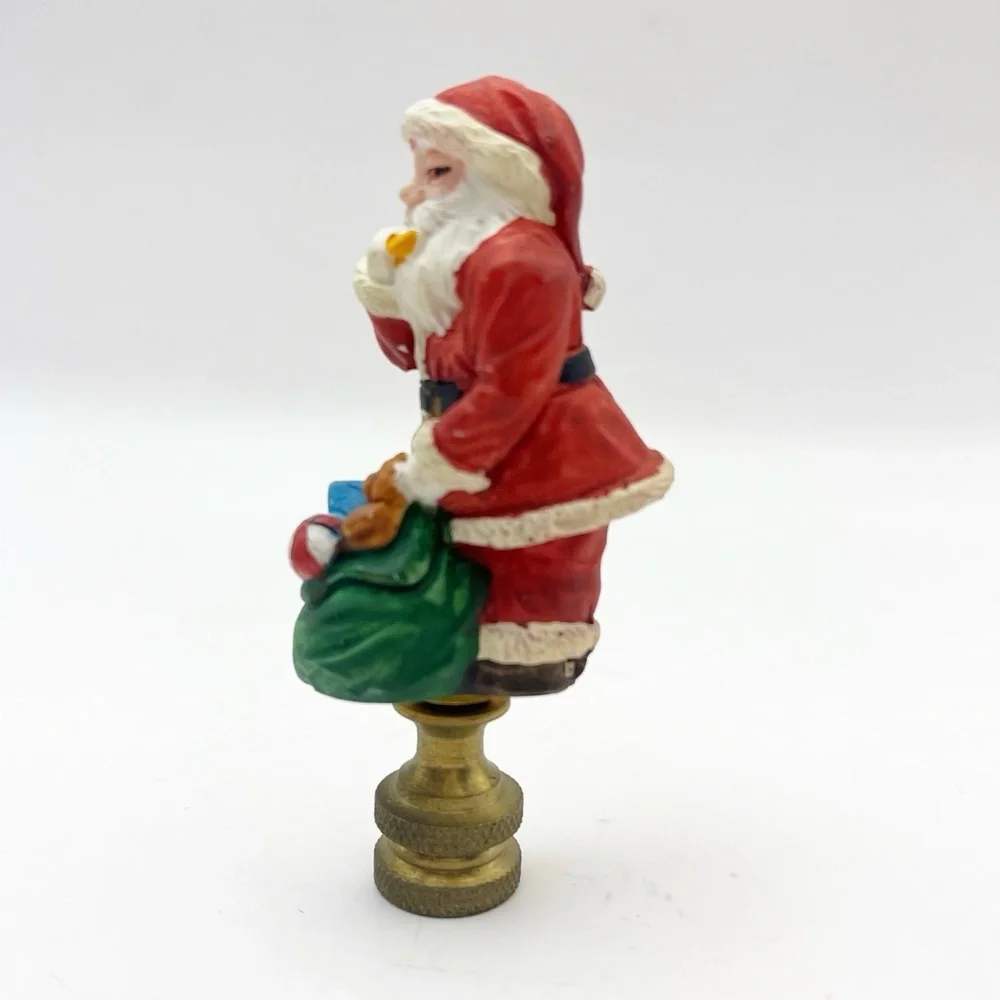 Santa Claus Lamp Finial Christmas Holiday Decoration Lampshade Set of 2